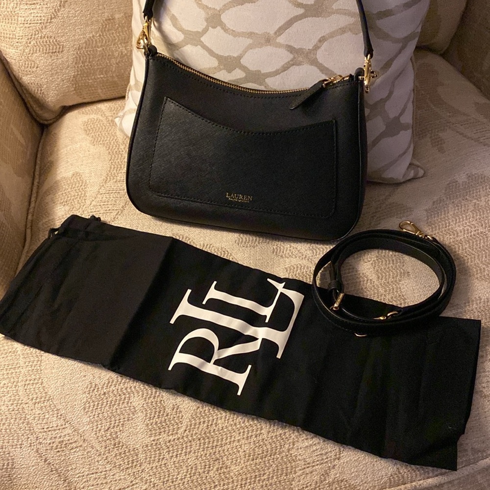 Ralph Lauren Black “Danni” Leather Hand/Crossbody Bag - Picture 5 of 5